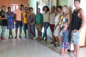 The Andrews Family along with teachers, helpers and support staff at the school in Esparagos, Sal.